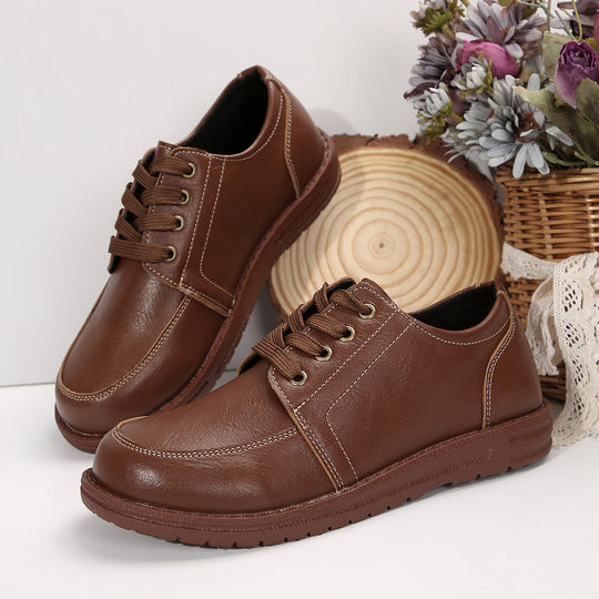 Damen bequeme Sneaker mit modischem Lederlook EB