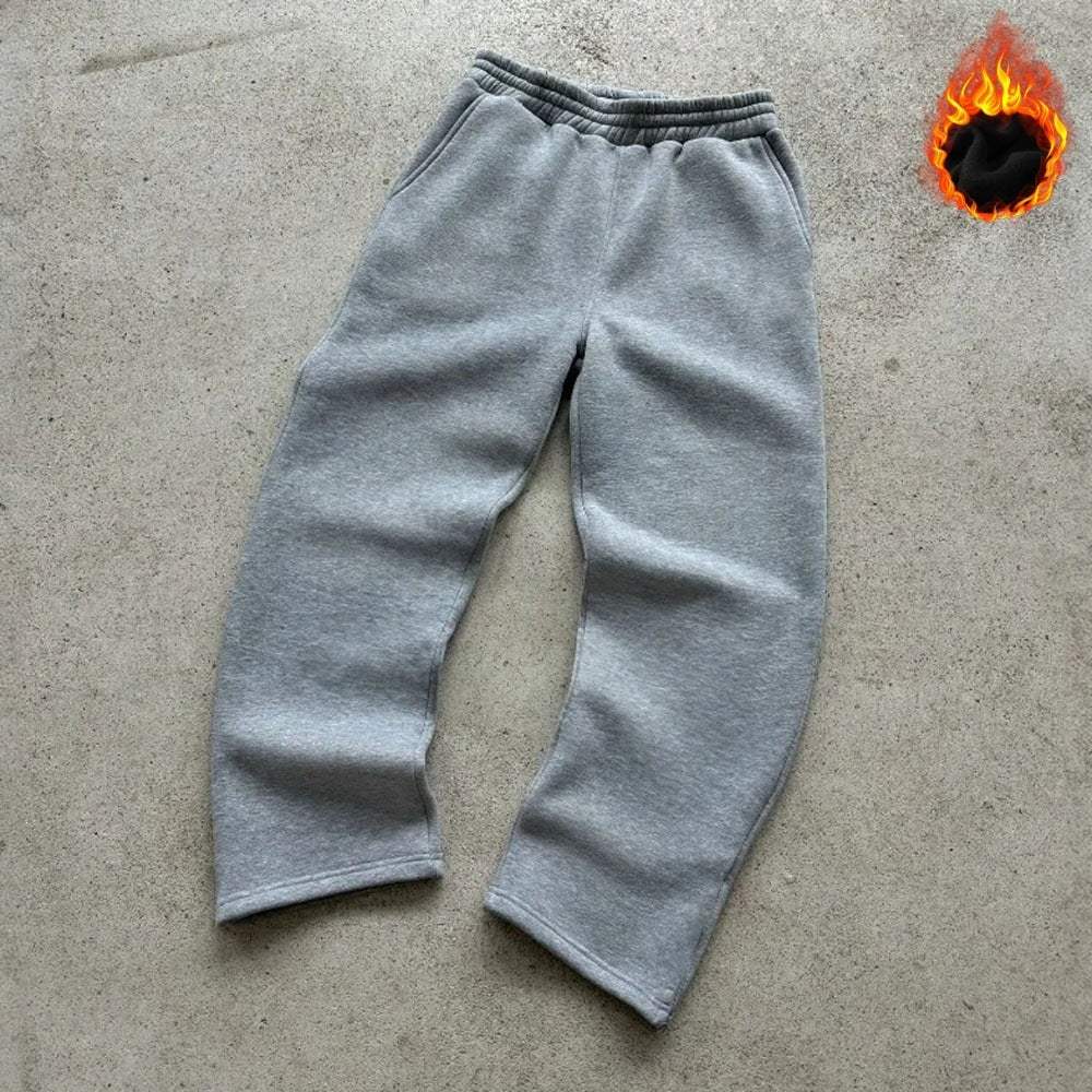 Unisex Thermo-Fleece-Jogginghose mit wärmender Innenbeschichtung, elastischem Komfortbund und geradem Bein EB