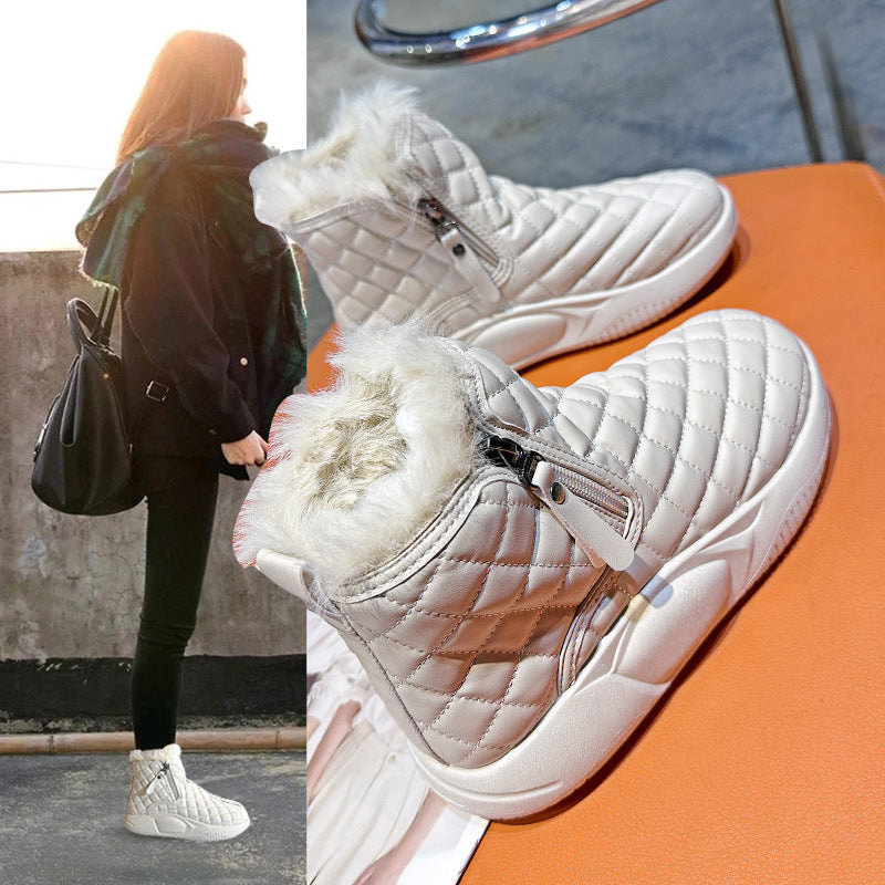 Damen modische Winterstiefel mit isolierendem Futter und praktischem Reißverschluss EB