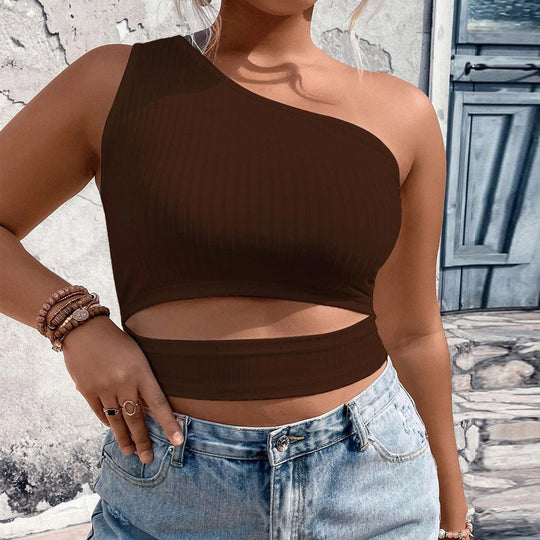 Damen Crop-Top mit asymmetrischem Schnitt und Cut-Out-Details EB