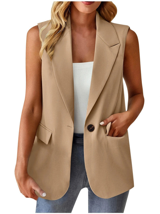 Damen stylische ärmellose Blazerweste EB