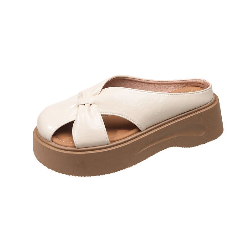 Damen modische Plateau-Sandalen mit Schleifen-Detail EB