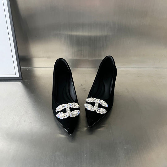 Damen Elegante Pumps mit glamourösem Strassbesatz EB