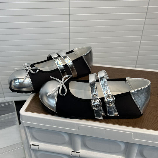 Damen Ballerinas mit dekorativem Riemen und komfortablem Fußbett EB