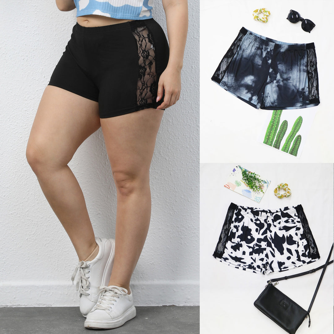 Damen lässiges Cropped T-Shirt mit Wolkenmuster EB