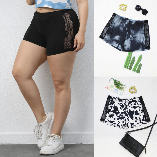 Damen lässiges Cropped T-Shirt mit Wolkenmuster EB