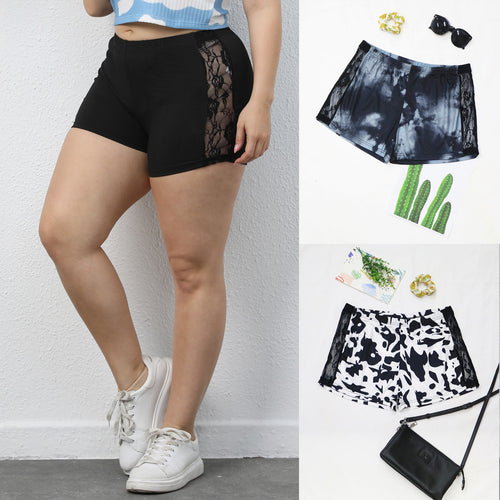 Damen lässiges Cropped T-Shirt mit Wolkenmuster EB