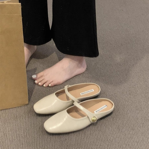 Damen elegante Ballerina-Slipper mit modischem Riemchen und Komfort-Innensohle EB