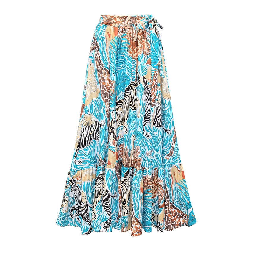 Damen Einteiler Badeanzug mit tierischem Print und eleganter Taillierung EB