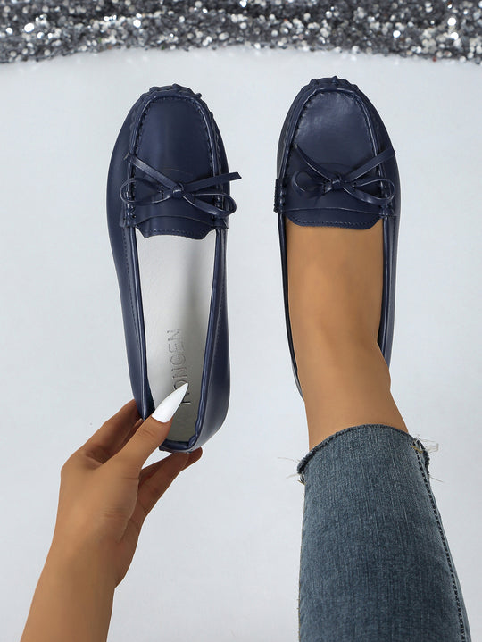 Damen Mokassins mit elegantem Schleifenakzent und weicher Sohle EB