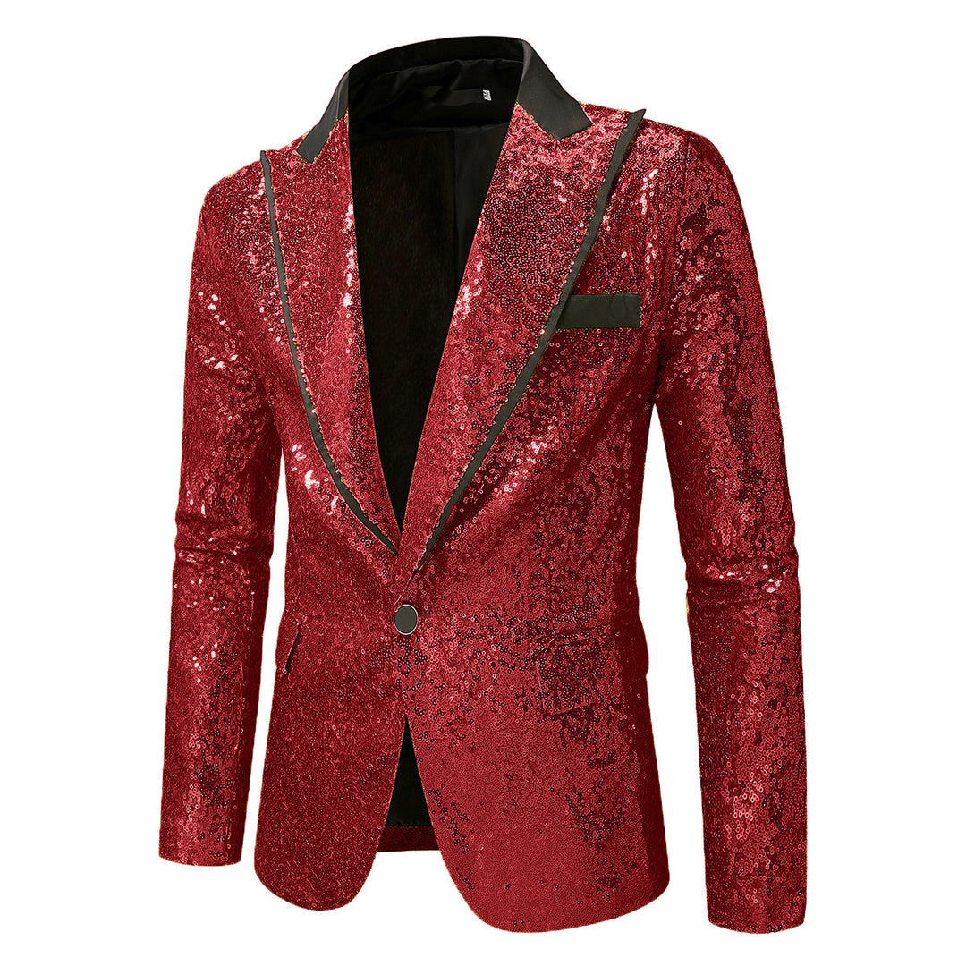 Herren Glitzernder Smokingblazer aus hochwertigem Satin EB