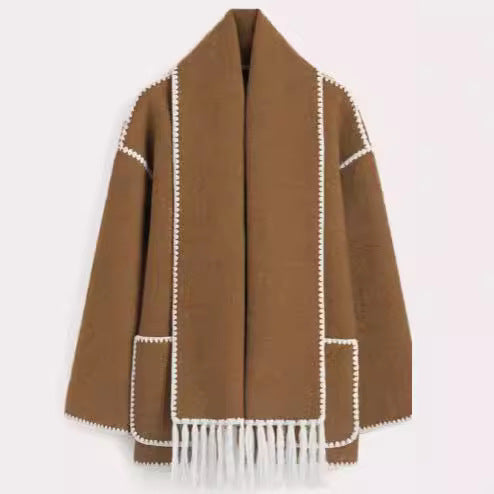 Damen Fransenjacke mit eleganter Saumverzierung EB