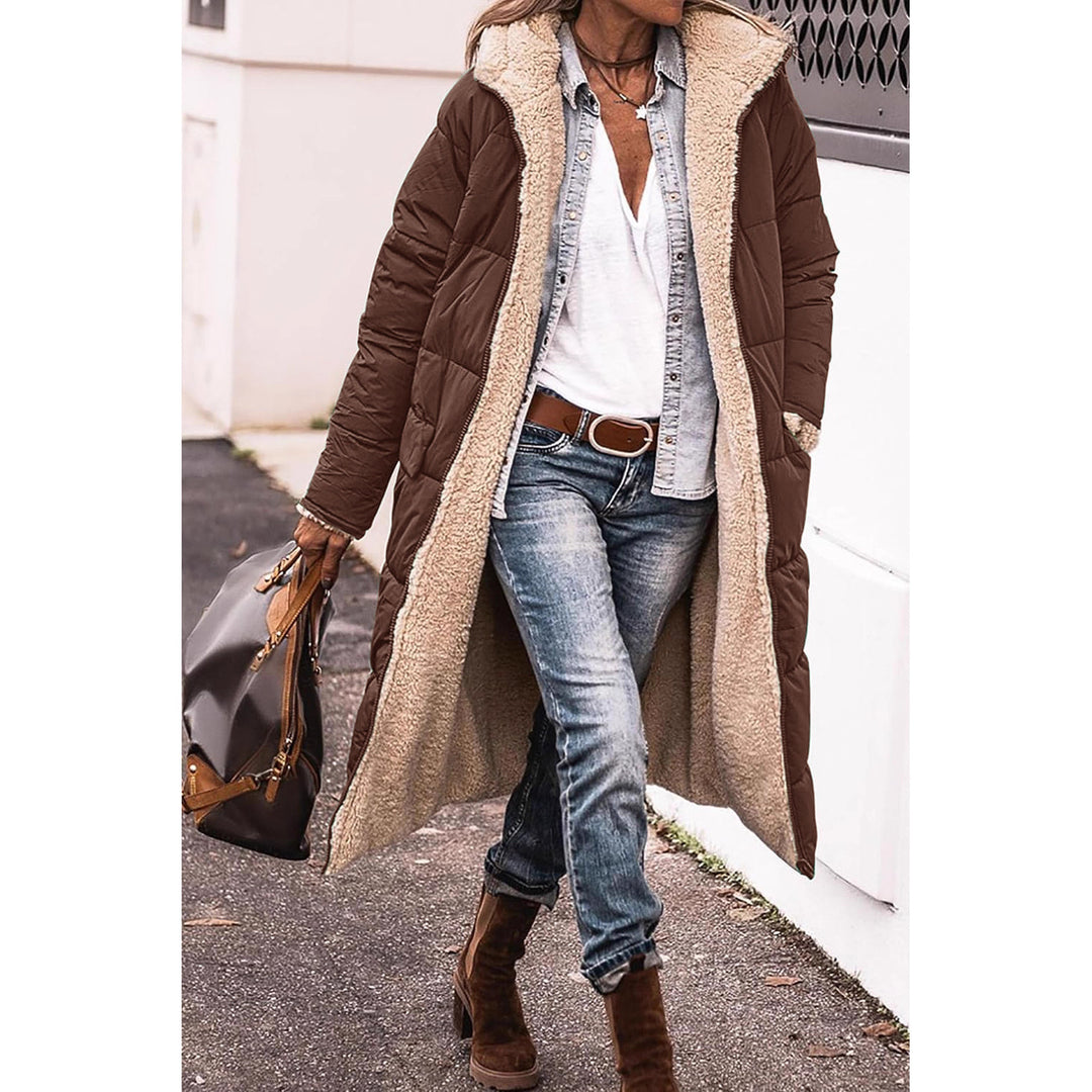 Damen gefütterter Parka mit Kapuze und lässigem Schnitt EB
