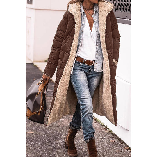 Damen gefütterter Parka mit Kapuze und lässigem Schnitt EB