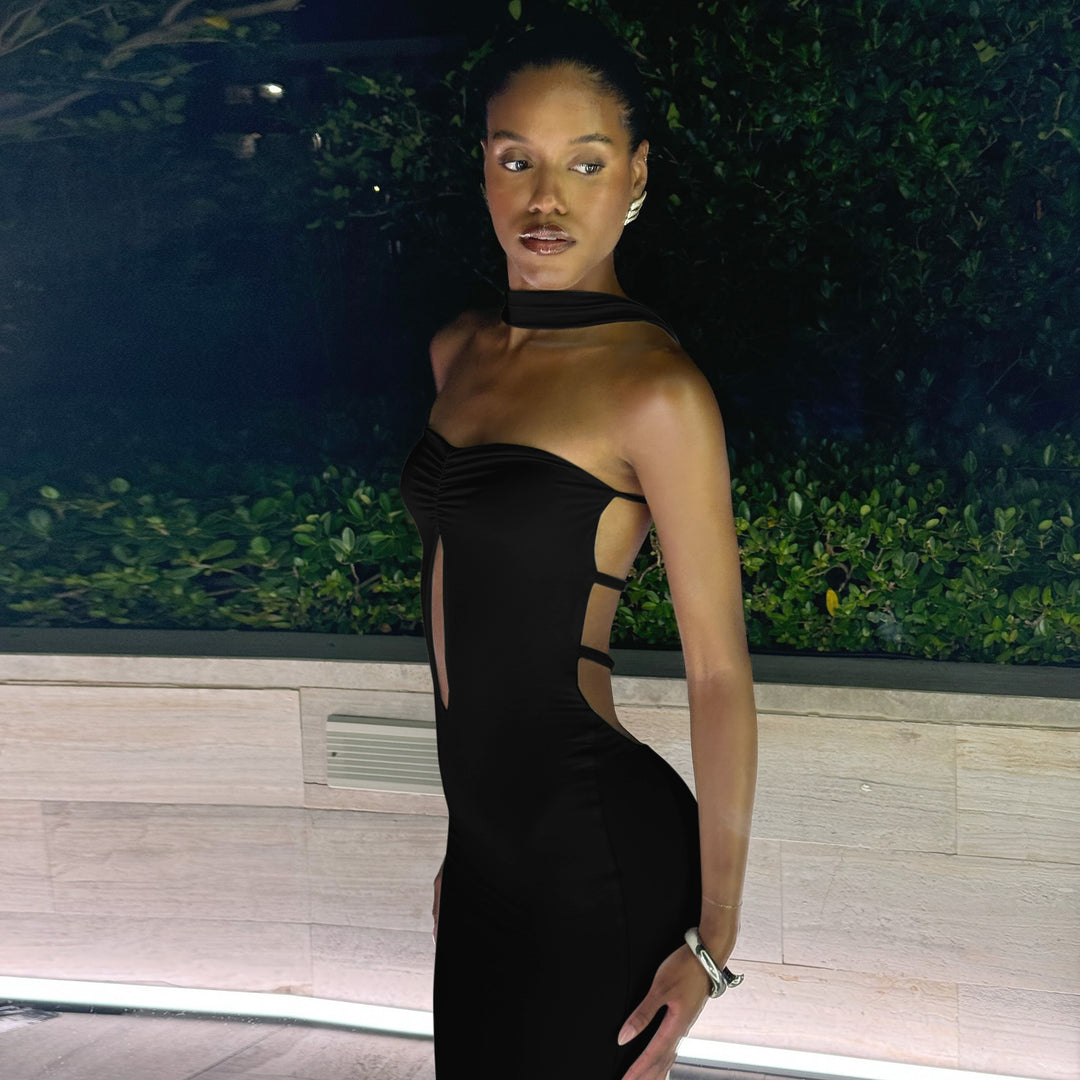 Damen Eleganter Bodycon Jumpsuit mit Cut-Out-Details EB