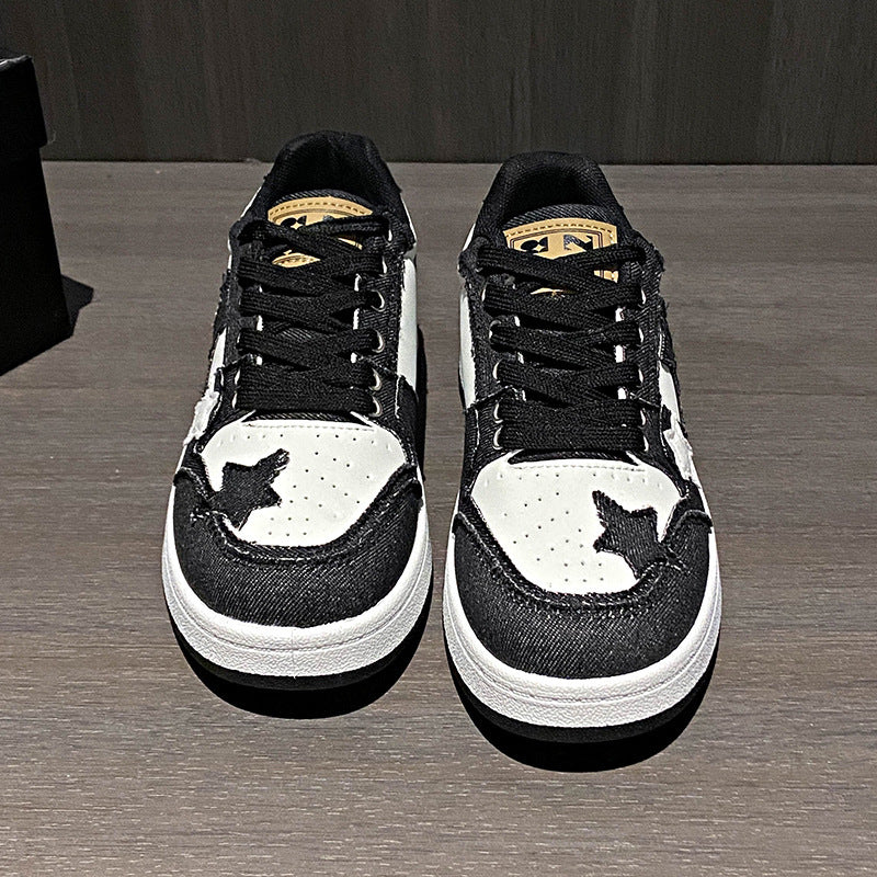 Damen Plateau-Sneaker mit Sternapplikationen und gepolstertem Innenfutter EB