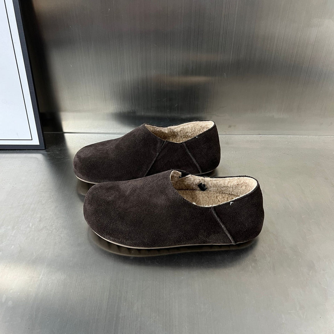 Damen Komfortable Hausschuhe aus weichem Wildleder mit kuscheligem Innenfutter EB