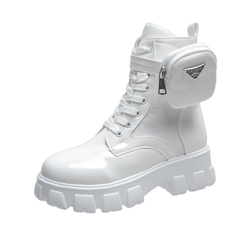 Damen Fashion Stiefel mit praktischer Taschen-Option und auffälliger Sohle EB