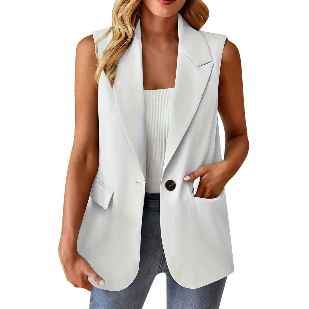 Damen stylische ärmellose Blazerweste EB