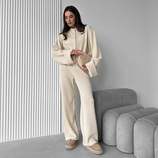 Damen Modisches und bequemes Strick-Ensemble mit weitem Schnitt EB