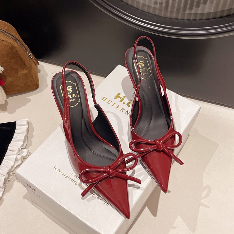 Damen elegante Slingback-Pumps mit Schleifen-Detail EB