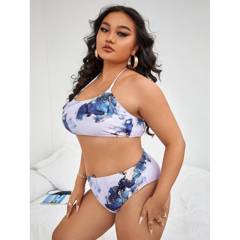 Damen Triangel-Bikini mit floralem Design und elastischem Bund EB
