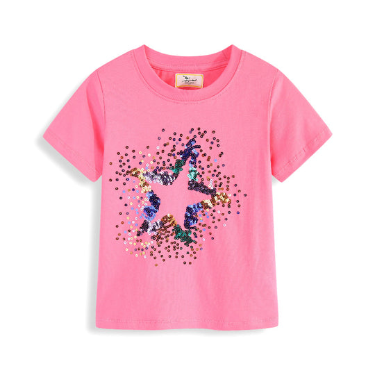 Mädchen T-Shirt mit funkelndem Sternenmotiv EB