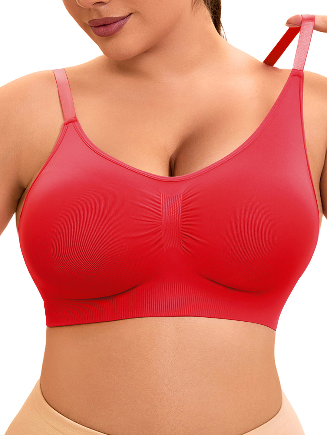 Damen sportlicher Bralette-BH mit nahtloser Passform und elastischem Unterband EB