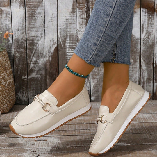 Damen Elegante Mokassins mit modischem Schnallen-Detail EB