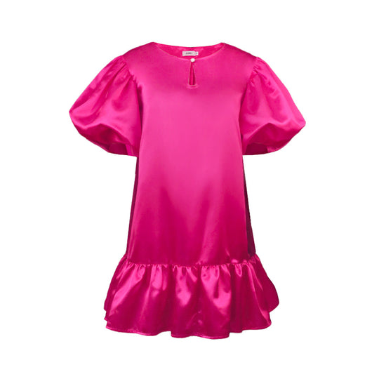 Damen Puffärmel Kleid EB