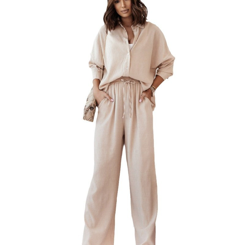 Damen Elegantes Freizeitanzug-Set mit lockerem Schnitt und feinem Stoff EB