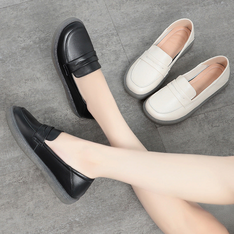 Damen Mokassins mit elegantem Lederobermaterial und bequemer Sohle EB