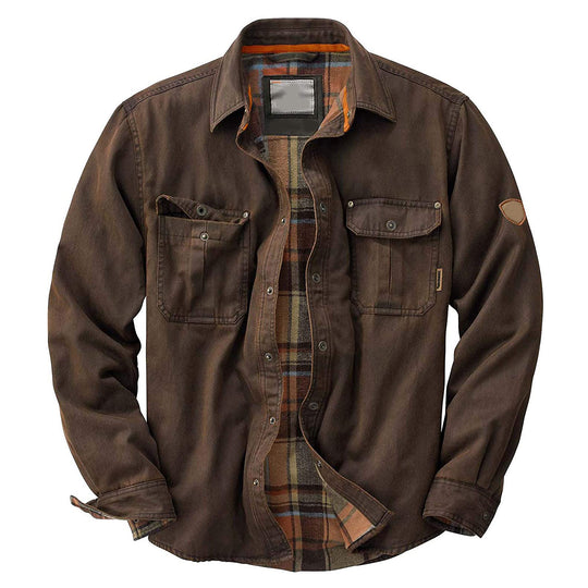 Herren Hemdjacke mit kariertem Innenfutter und praktischen Brusttaschen EB