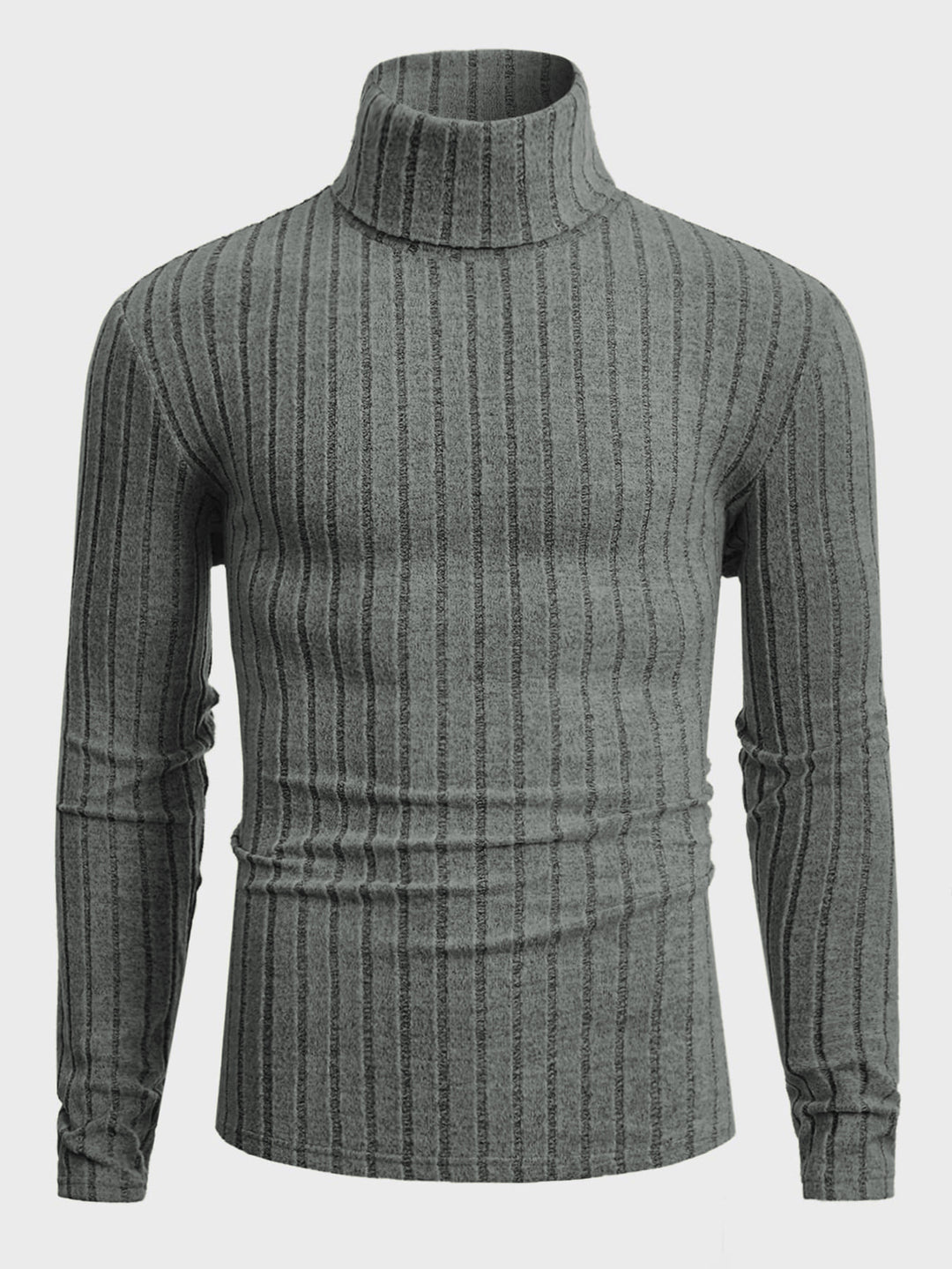 Damen Strickpullover mit hohen Kragen und feiner Rippenstruktur EB