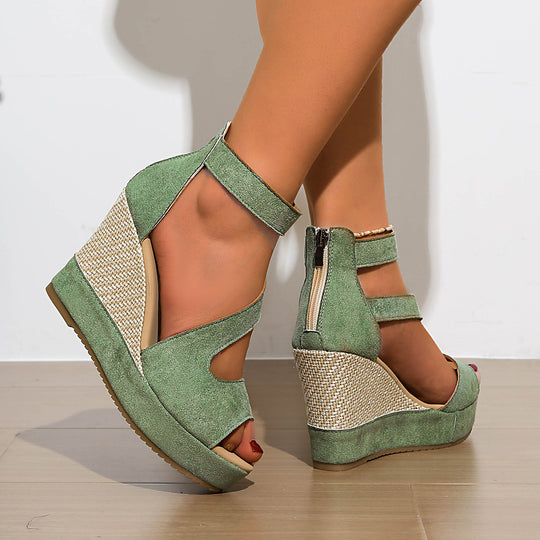 Damen Wedge-Sandalen mit flexiblem Riemendesign und bequemer Sohle EB