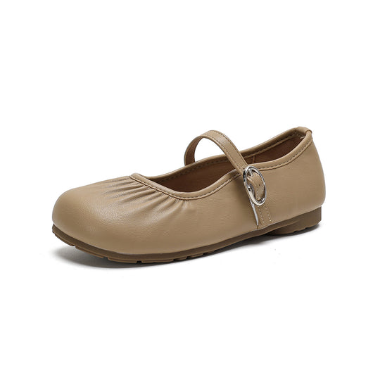 Damen Ballerinas mit durchgehendem Gummizug und dekorativem Riemchen EB