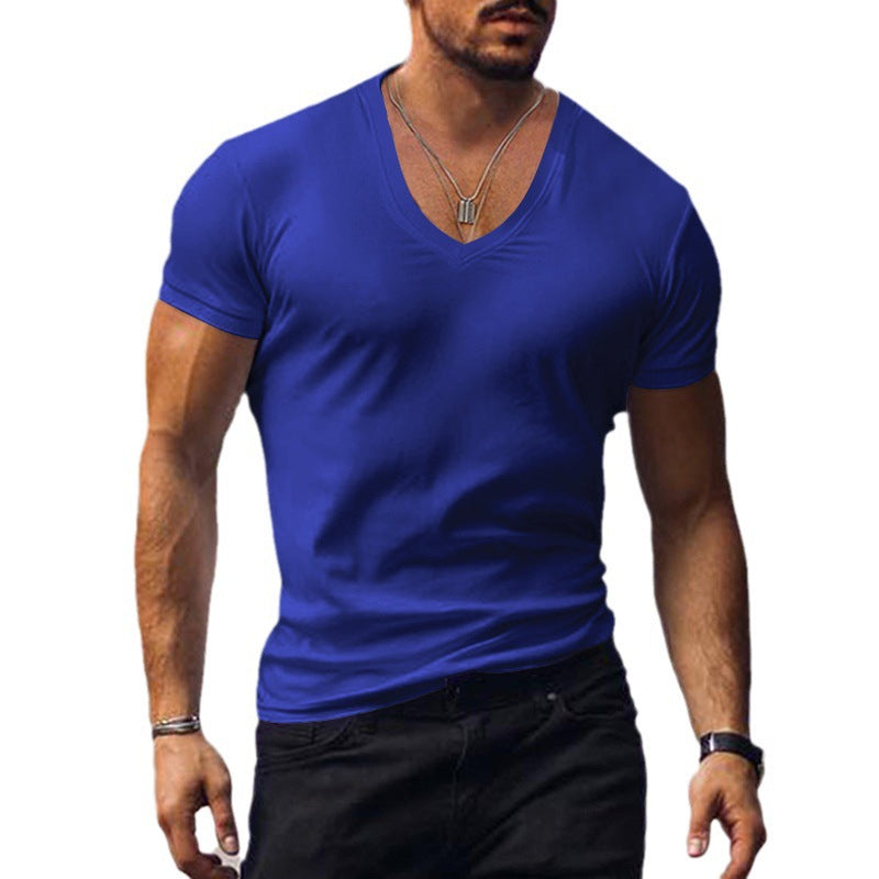 Herren lässiges V-Ausschnitt T-Shirt EB