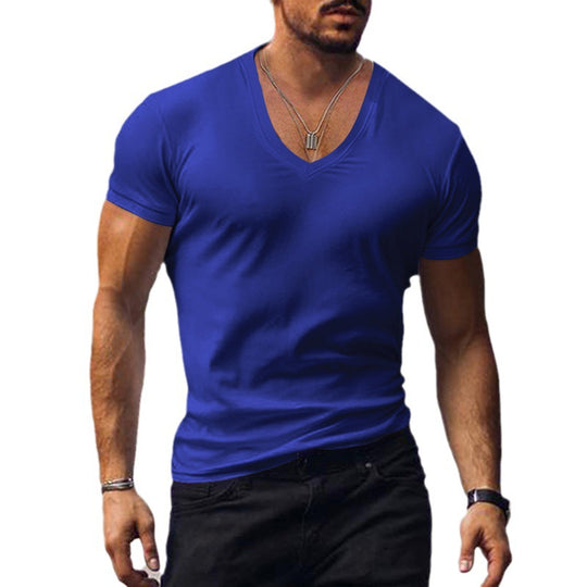 Herren lässiges V-Ausschnitt T-Shirt EB