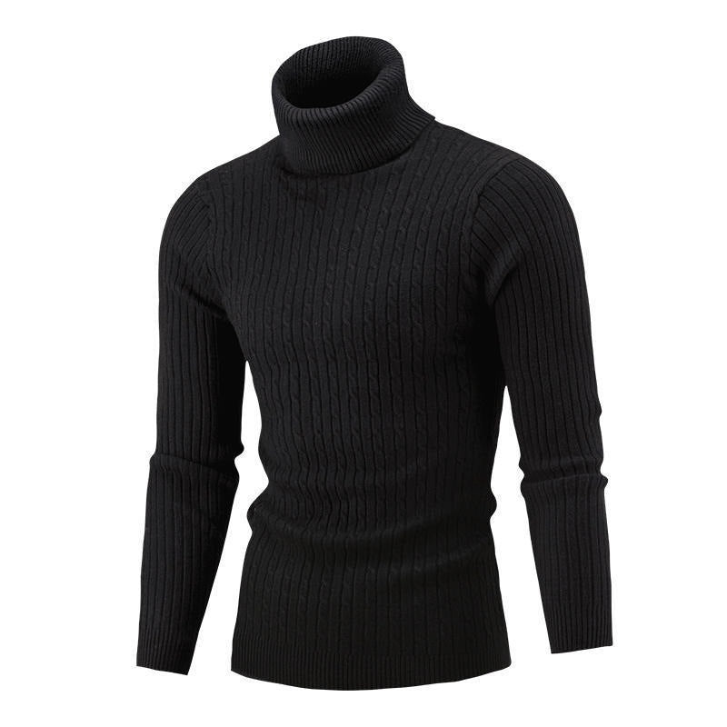Herren Rollkragenpullover mit strukturiertem Zopfmuster und modernem Schnitt EB