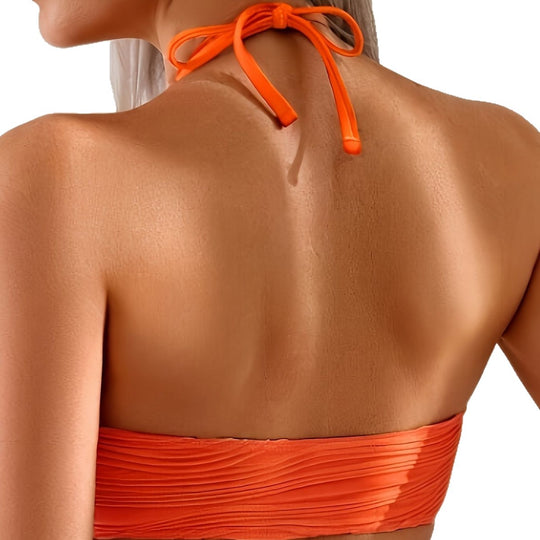 Damen Bandeau-Bikini mit Raffung und Schnürung EB