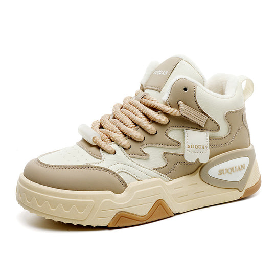 Damen modische High-Top Sneakers mit bequemer Dämpfung und griffiger Laufsohle EB