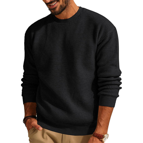 Herren Strukturierter Sweatshirt mit Rundhalsausschnitt EB