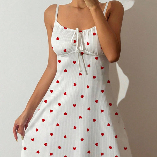 Damen Romantische Tunnelzug-Dekolleté Mischgewebe Bustier-Minikleid