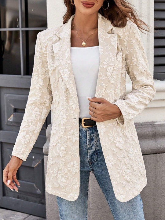 Damen Eleganter Blazer mit floralen Stickereien EB