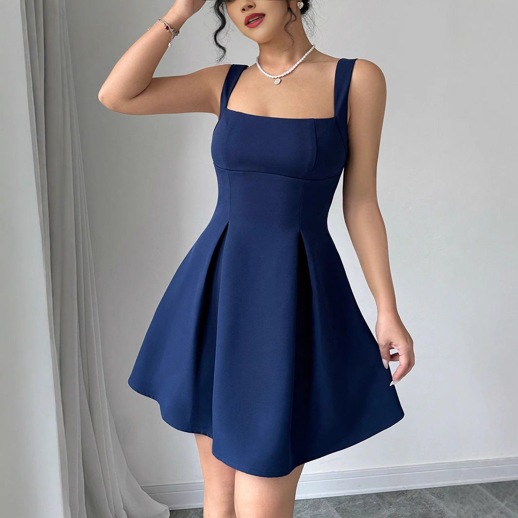Damen Ballkleid mit quadratischem Ausschnitt und schwingendem Rock EB