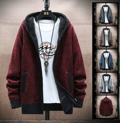 Herren Strickjacke mit asymmetrischem Reißverschluss und praktischen Taschen EB