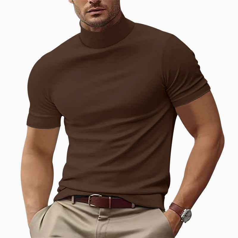 Herren Kurzarm Turtleneck T-Shirt EB