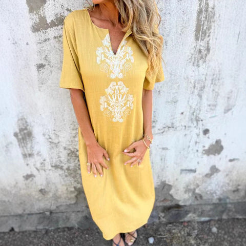 Damen Sommerliches Kleid mit aufwendiger Stickerei EB