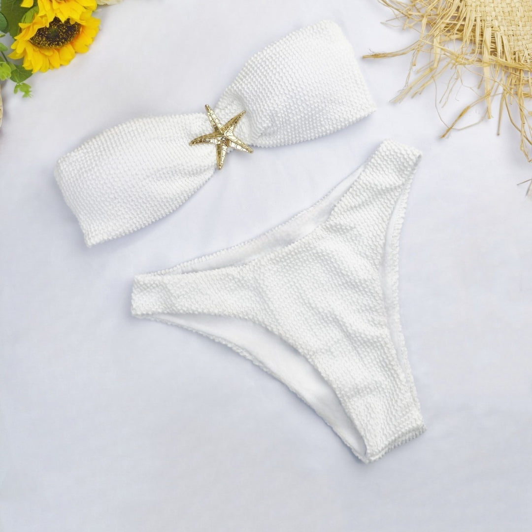 Damen Bandeau-Bikini mit funkelndem Sternen-Detail EB