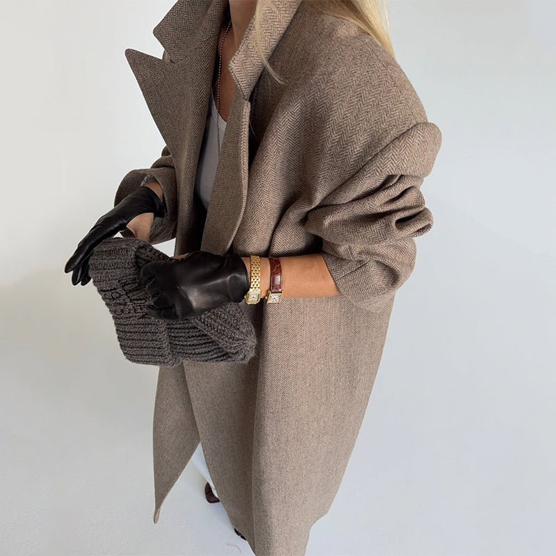 Damen eleganter Oversize-Trenchcoat EB